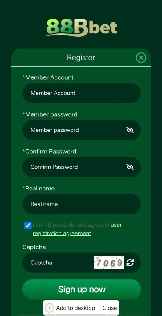 88BBET Game  Register 